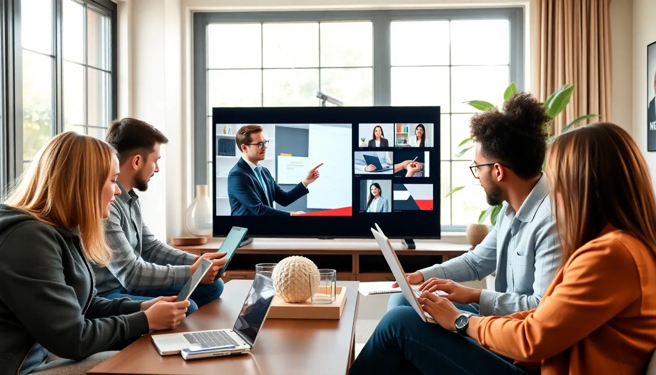 diverse group participating in a virtual masterclass session.