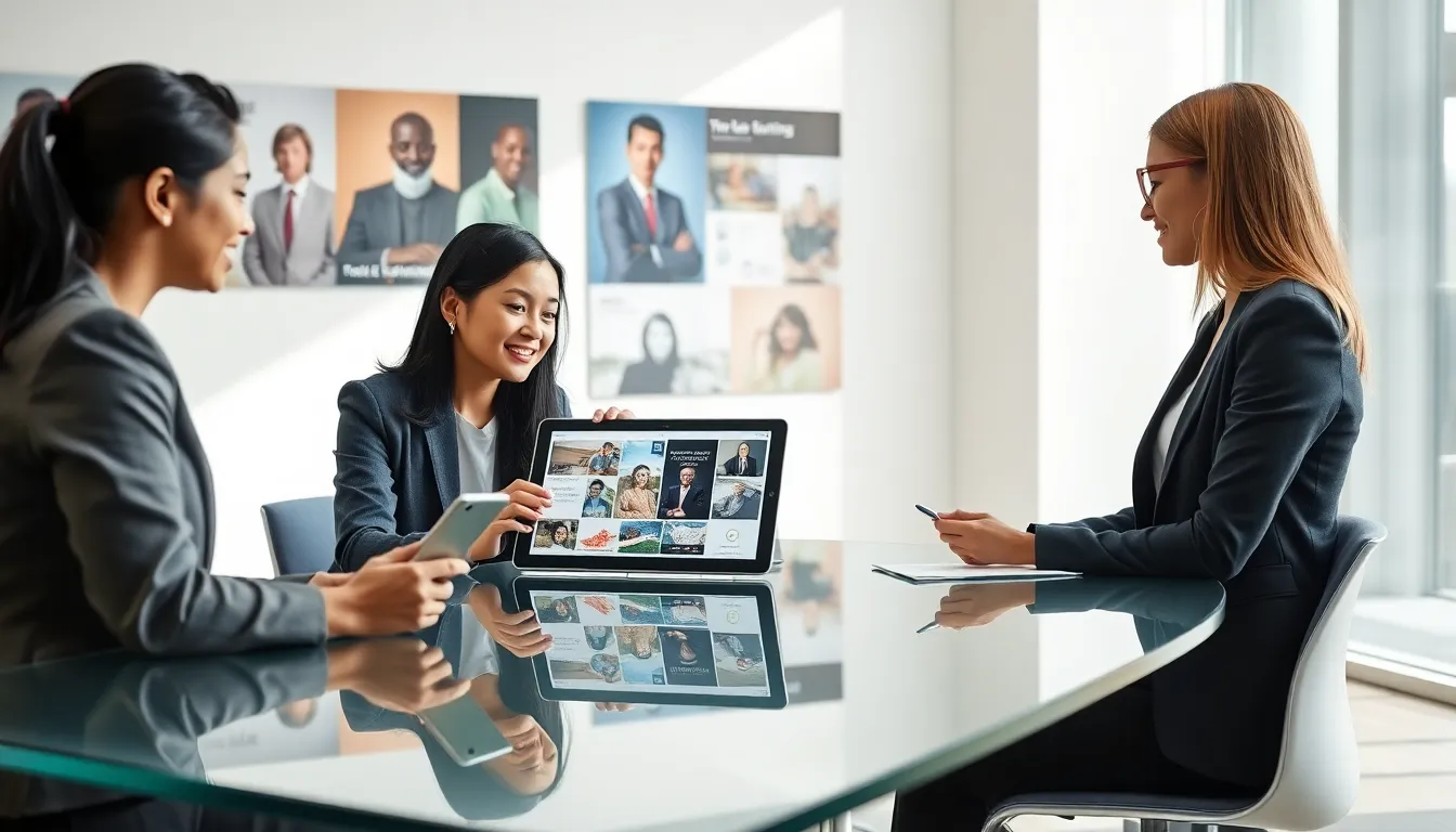 diverse team collaborating in a modern office on online learning concepts.